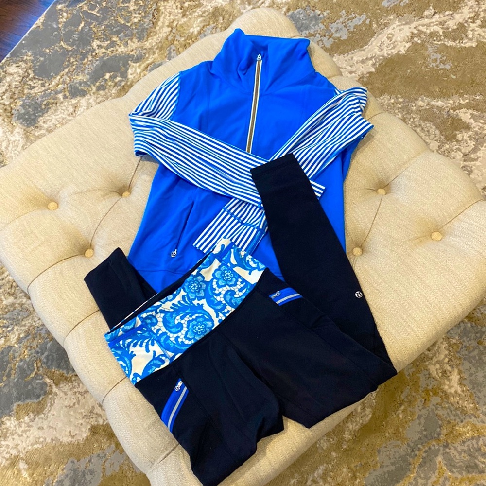 Lululemon Track Suit Jacket Sz 10 Leggings Sz 6